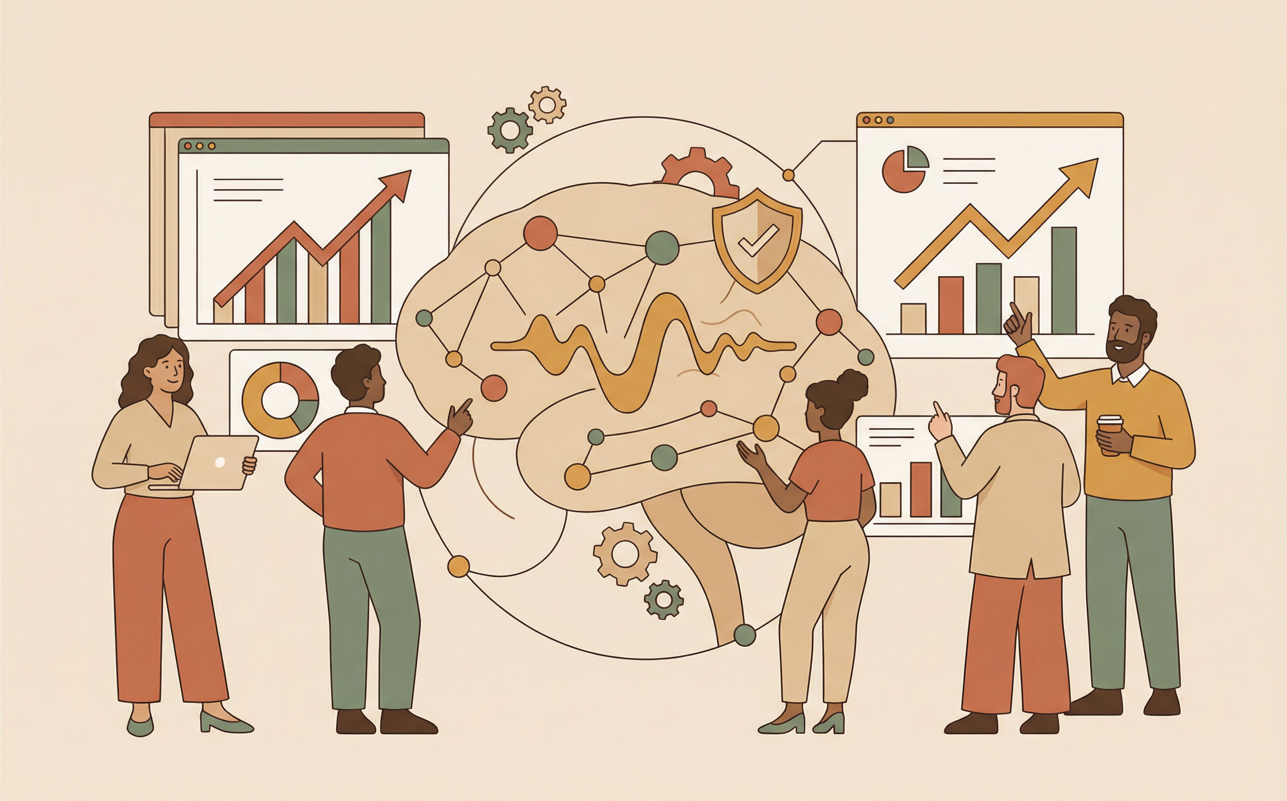 Equipe colaborando com a plataforma Lab019 para transformar dados e processos em resultados de negocio.